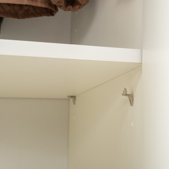 Октава Набор шкафов 02, цвет белый шагрень/дуб крафт золотой/фасады МДФ белый шагрень, ШхГхВ 161х35,3х197,6 см., универсальная сборка