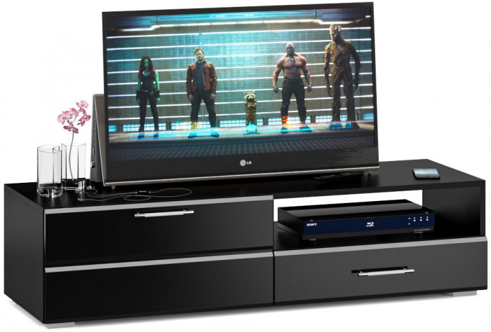 Спальня Стандарт 3-1800, венге/фасады ТВ тумбы МДФ чёрный глянец