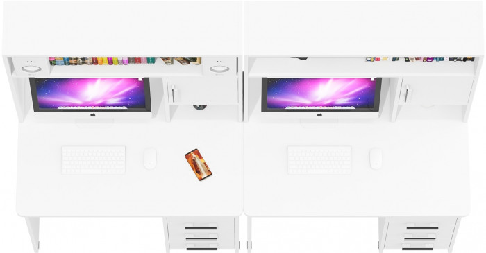 компьютерный стол С-МД-СК9+компьютерный стол С-МД-СК9, белый шагрень