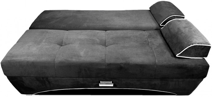 Диван-кровать раскладной еврокнижка прямой Валенсия велюр, цвет черный