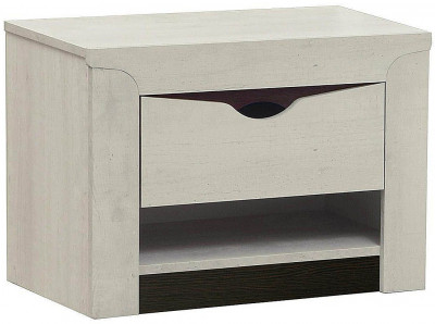 33.12 Лючия тумба прикроватная Бетон пайн белый/венге