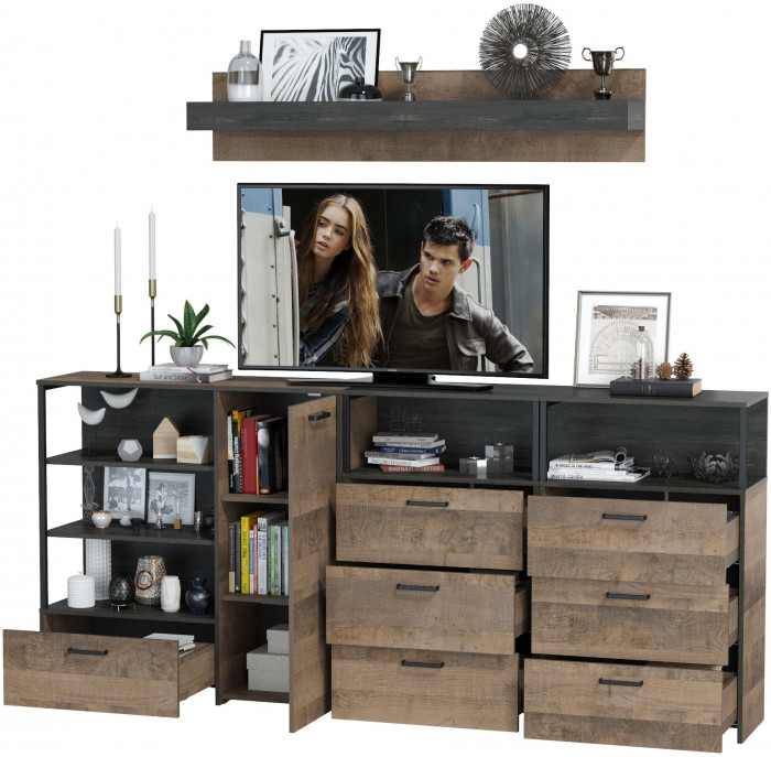 Трувор Гостиная 008, дуб гранж песочный/интра