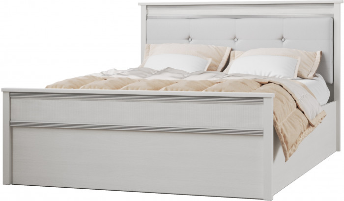 Ливорно Кровать ЛКР-1 (1,4) с настилом ДСП 2С, Ясень анкор светлый