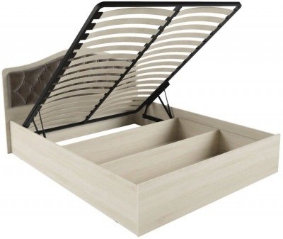 Кровать Дели дуб сонома + велюр шоколад с ПМ 140