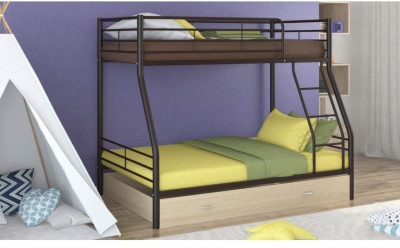 Двухъярусная кровать Гранада-2Я (Дуб Айленд, Серый)