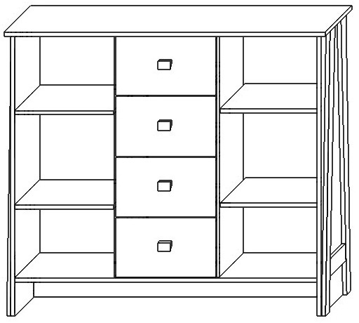 Модульная гостиная "Скандинавия", набор 2 - Антрацит/Дуб наварра
