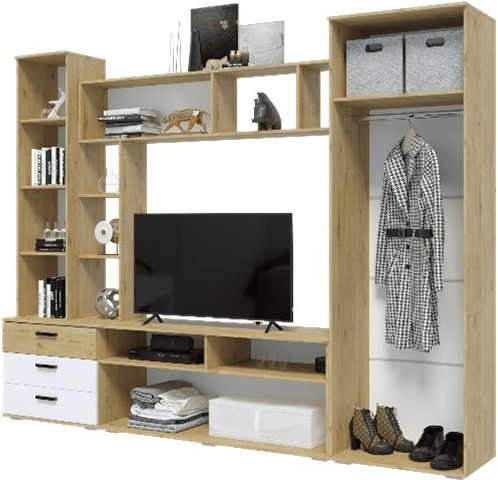 Гостиная Крокус, вотан/черный глянец