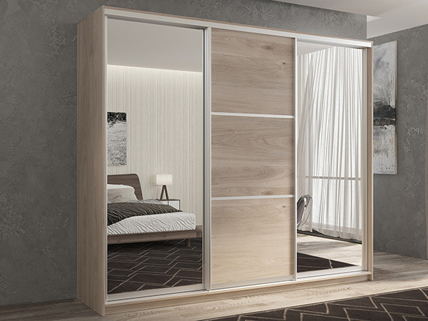 Шкаф-купе Кааппи 3 Кастелло Серый 240х60х230 см