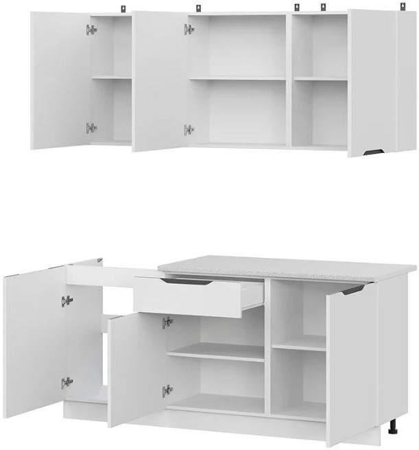 кухня Кайли 1,8м белый/белый