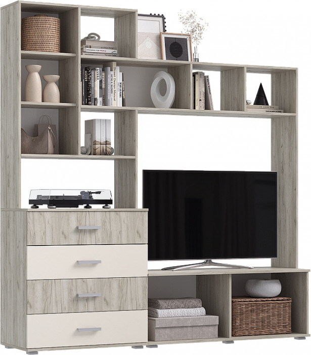 Модульная гостиная Белла, Крафт серый/Кашемир