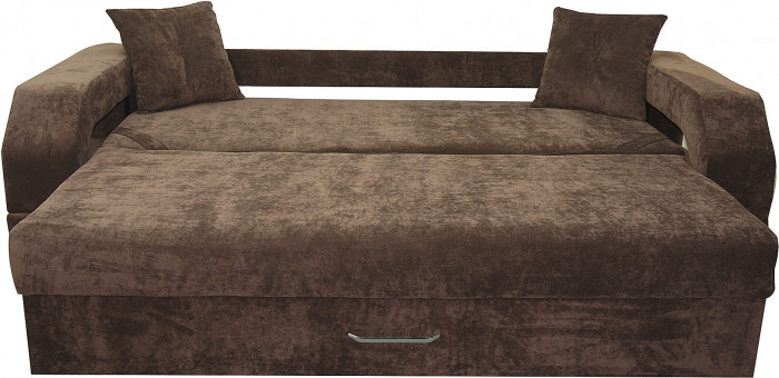 Диван еврокнижка Манчестер с подсветкой, 160 ВЕЛЮР 06 КОРИЧНЕВЫЙ