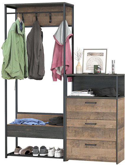 Трувор 15.120 Прихожая + 13.307.02 Комод с ящиками, дуб гранж песочный/интра