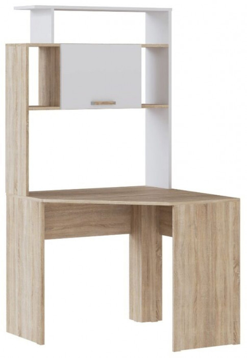 Компьютерный стол Квартет-12 + пенал дуб сонома/белый