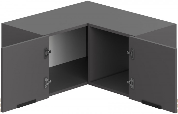 Антресоль угловая Нао АН-4014, Графит/Графит, Дуб Вотан