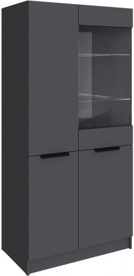 Шкаф Мадрид (0,9) с 1 витриной, Графит серый