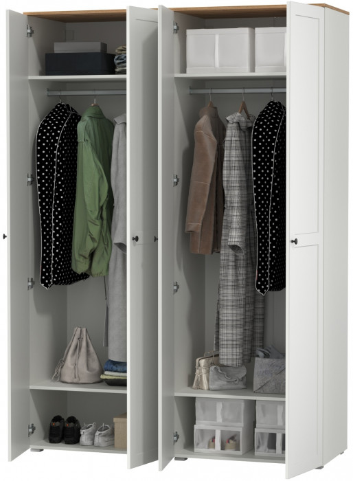 Остин 13.224 Шкаф 2 шт., цвет белый шагрень/дуб крафт золотой, ШхГхВ 160х54,3х229,6 см.