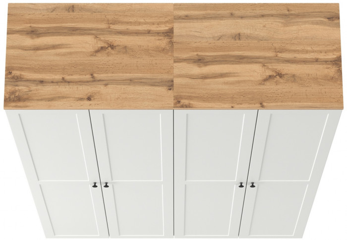 Остин 13.224 Шкаф 2 шт., цвет белый шагрень/дуб крафт золотой, ШхГхВ 160х54,3х229,6 см.