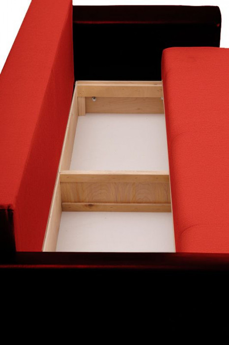 Диван-кровать Амстердам, 160х195, раскладной, еврокнижка, независимый пружинный блок, рогожка/экокожа, красный