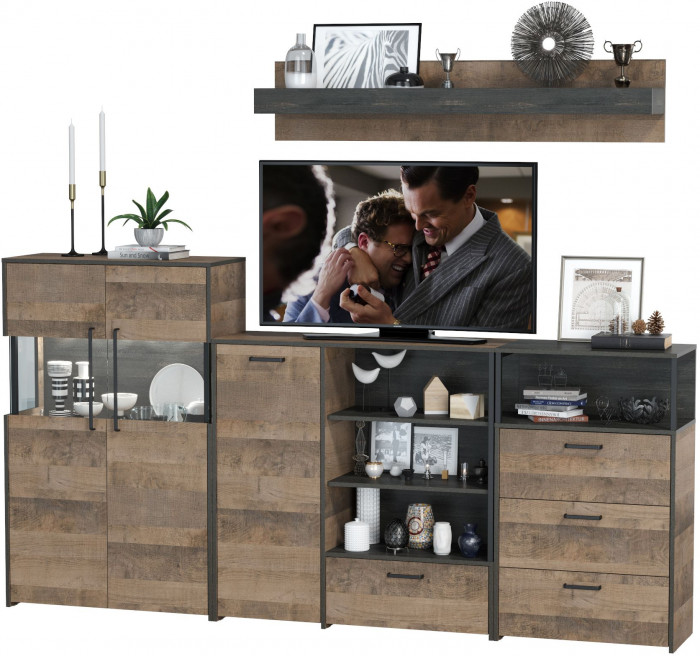 Трувор Гостиная 010, дуб гранж песочный/интра