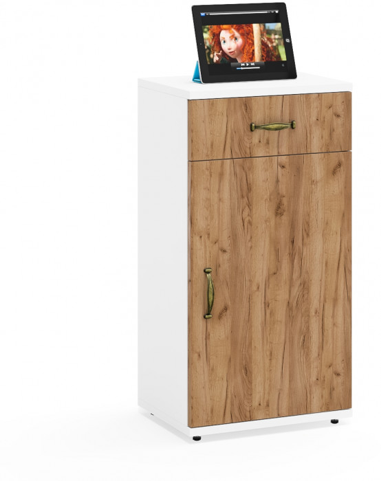 Лидер-8 Тумба МД 3.15 4 шт., белый шагрень/крафт золото