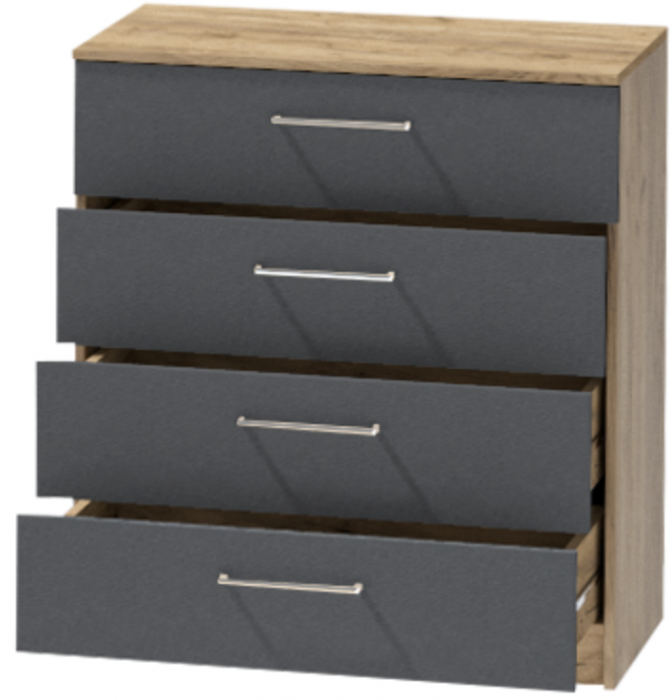 Комод №1 "Иннэс-7", Крафт золотой/Графит