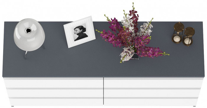 Мори Комод МК1380.6, цвет графит/белый, ШхГхВ 138х41х73 см.