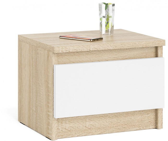 Мори Тумба прикроватная ТПМ400.1, цвет дуб сонома/белый, ШхГхВ 40,4х34,6х30 см.