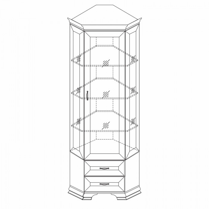 Шкаф-витрина угловой Сиена