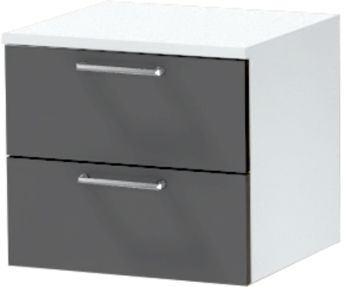 Тумба-6 прикроватная подвесная "Иннэс-7", Белый/Графит