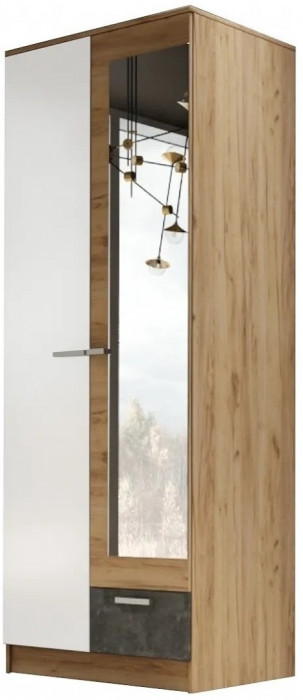 Адель Шкаф 0,8 платяной, Ясень шимо темный/светлый