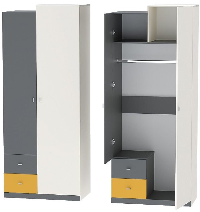 Модульная детская Клео набор 3 (Графит/Миндаль/Океан)