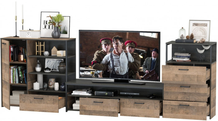 Трувор Гостиная 011, дуб гранж песочный/интра