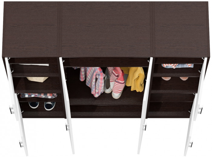 Шкаф С-МД-СК9Ш+Пенал С-МД-СК9П+Пенал С-МД-СК9П, венге/белый шагрень