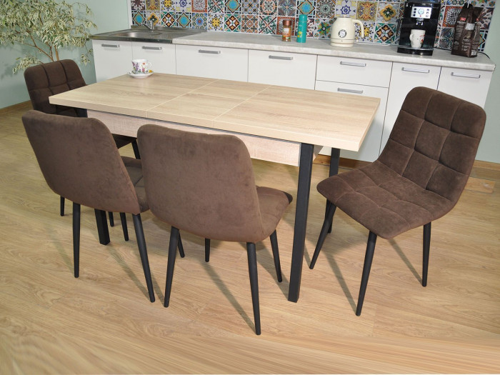 Обеденная группа Колорадо / Стул Х 4 шт. / Дуб Сонома/черный / бид 10