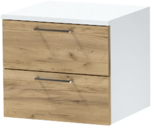 Тумба-6 прикроватная подвесная "Иннэс-7", Белый/Крафт золотой