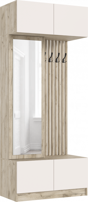 Модульная прихожая Роджина, Крафт серый/Кашемир