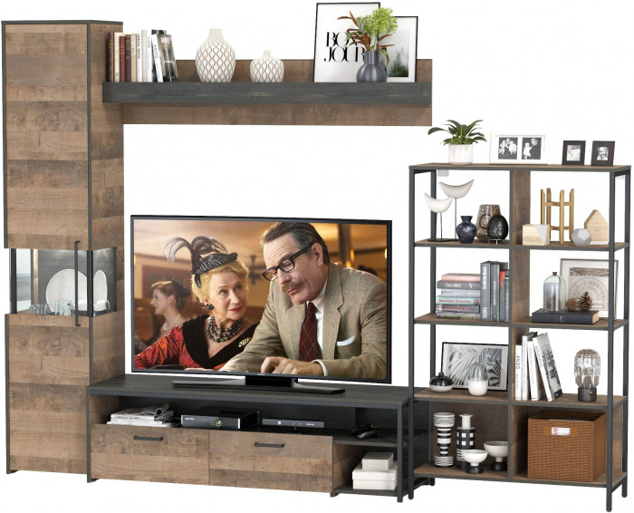 Трувор Гостиная 015, дуб гранж песочный/интра