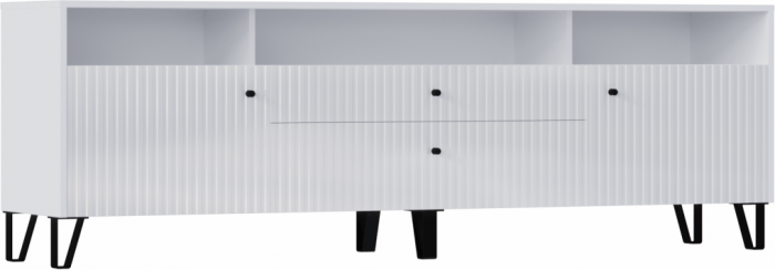 Оливия Тумба ТВ, Белый/Белый глянец