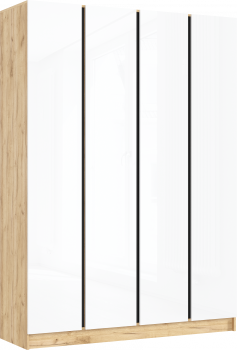 Келвин Шкаф 4-х створчатый (1600) (Белый Глянец, Дуб Крафт)