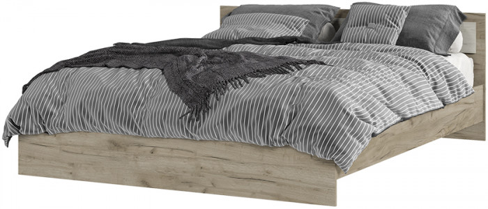 ГАРМОНИЯ КР 601 кровать (1,652х0,7х2,032) дуб крафт белый/дуб крафт серый