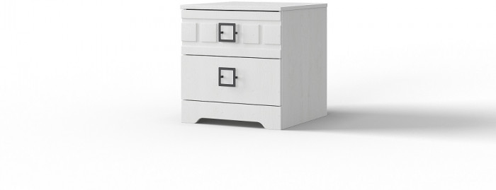 Тумба прикроватная "Римини" - Белый текстурный/Дуб полярный