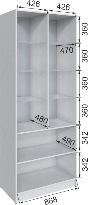 Шкаф Мадрид (0,9) с 2 витринами, Белый