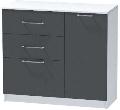 Комод №2 "Иннэс-7", Белый/Графит