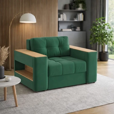 Кресло-кровать "Доро", Изумруд/МДФ дуб канадский