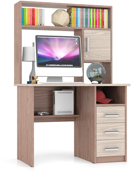 компьютерный стол С-МД-СК9, ясень шимо светлый/ясень шимо тёмный