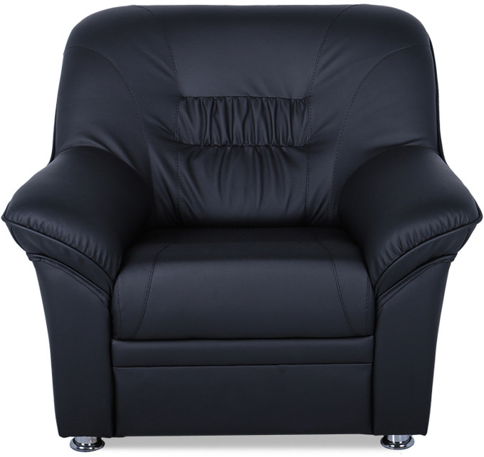 Кожаное кресло "Карелия" цвет черный, для офиса, дома, в гостиную, на кухню