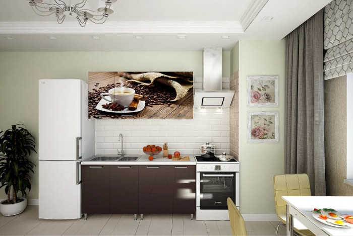 Кухня Кофе 1,6 белый/фотопечать