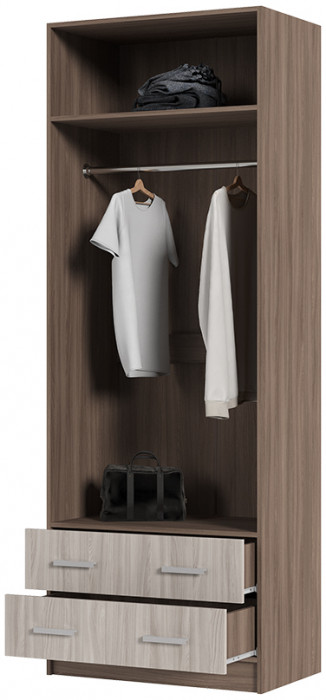 ГАРМОНИЯ ШК 603 М шкаф 2х створчатый (0,8х2,2х0,5) шимо темный/шимо светлый