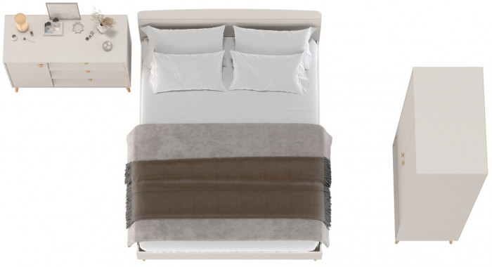 Афина Спальня 04-1600, цвет кашемир серый, сп.м. 1600х2000 мм., б/м, основание есть - фанера