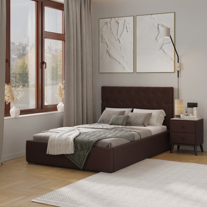 Октавия Кровать интерьерная 120 коричневый ромб, ПМ